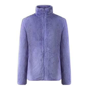 Uniqlo Fleece Jacket for Women, Middle-Aged and Elderly Women's Thickened Warm Double-Sided Sweatshirt, Coral Fleece Top for Moms