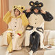 Winter Long Oversized 150kg Size Nightgown for Men, Coral Fleece Thickened Flannel Loose Cartoon Couple's Pajamas for Women