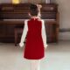 Girls' Plush Patchwork Stylish New Chinese-Style Improved Qipao Dress Children's Winter Thickened Warm New Year Outfit
