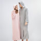 Zipper Nightgown for Women, Winter Coral Fleece Thick Long Bathrobe, Men's Plus-Size Bathrobe, Flannel Pajamas, Couple's Nightdress for Autumn