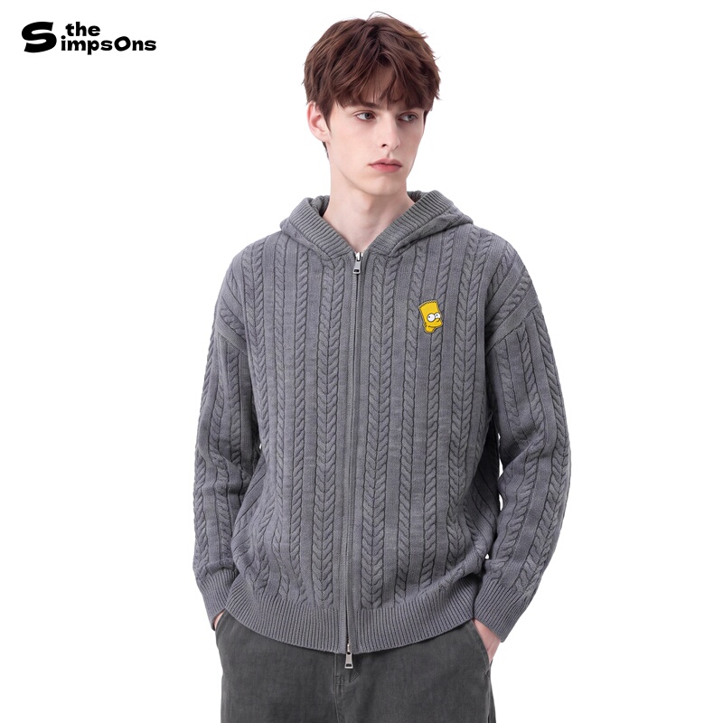 The Simpsons Cardigan Knit Sweater Men's 2026 New Autumn and Winter American Style Hooded Jacket Base Layer Women's The Simpsons Cardigan Knit Sweater Men's 2026 New Autumn and Winter American Style Hooded Jacket Base Layer Women's