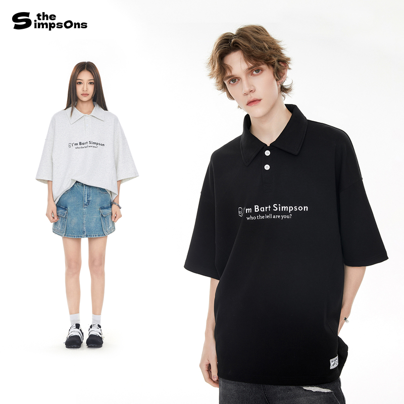 The Simpsons Polo Shirt Summer Breathable 2026 New Loose Casual Couple Tops Student Short-Sleeved T-Shirt
