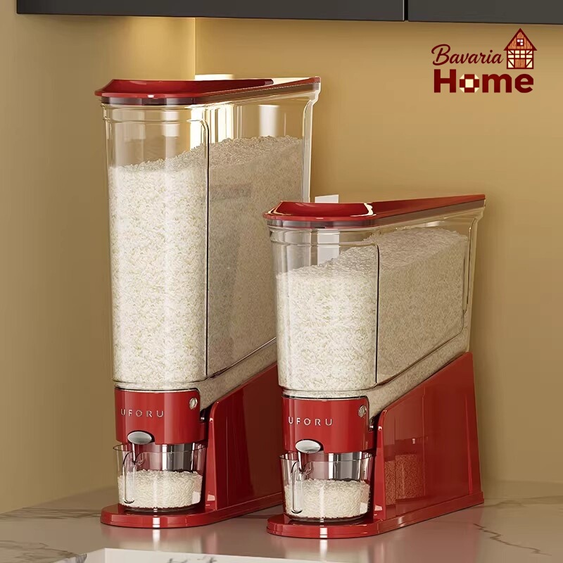 German Imported Kitchen Gap Rice Container, Household Press-Type Sealed Insect-Proof and Moisture-Proof Grain Storage Container, Food-Grade Rice Box