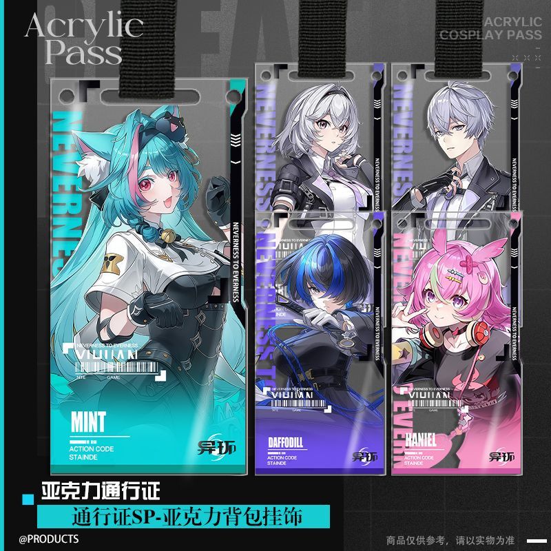 New Anime Game Merchandise: Alien Ring Alfide Haniya Mint Acrylic Pass Card Backpack Pendant
