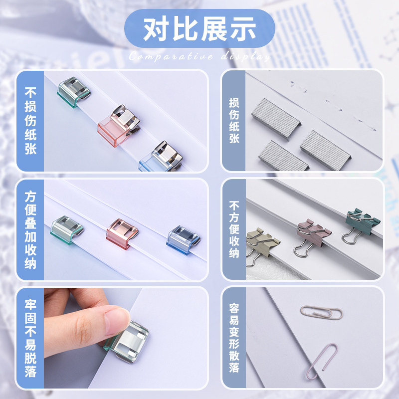 Push Clip Folder Organizer for Storing and Sorting Exam Papers, Document Holder, Book Clip, Student Homework Stationery Classification Tool, Push Clip for Study and Office Supplies