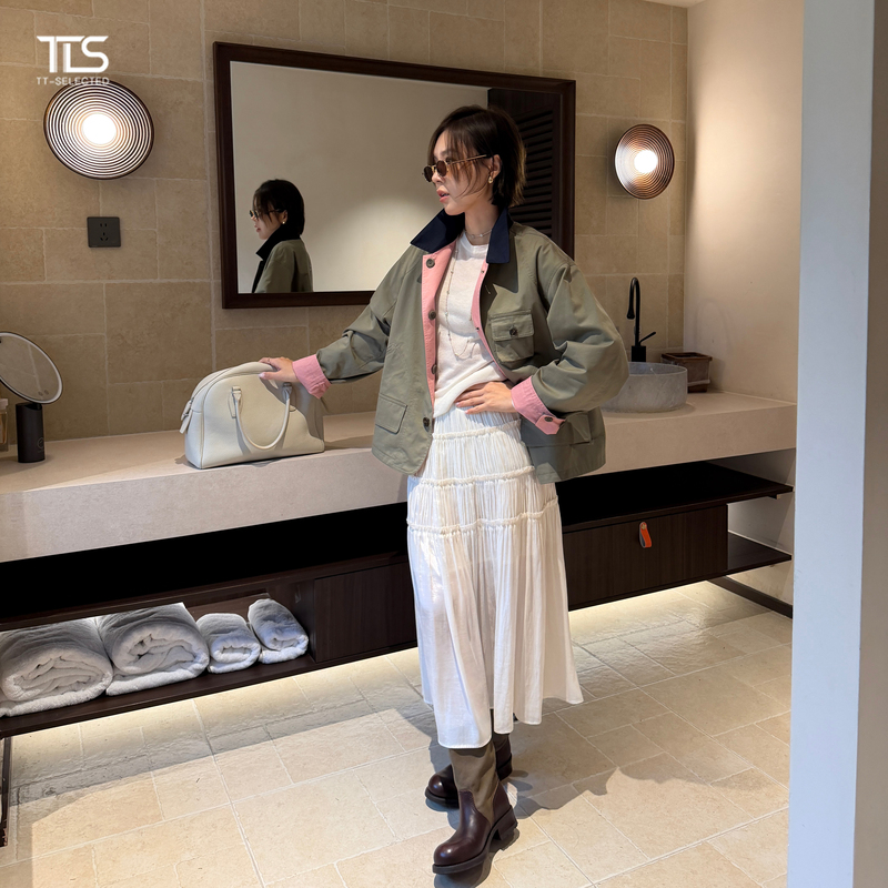 Auntie Tts [Guava Workwear] Reversible Jacket for Women 2026 Autumn New Design Niche Jacket
