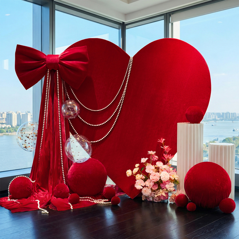 Chinese Valentine's Day Decoration Heart-Shaped Kt Board Proposal Indoor Arrangement Atmosphere Romantic Background Wall Ritualistic Ornaments Chinese Valentine's Day Decoration Heart-Shaped Kt Board Proposal Indoor Arrangement Atmosphere Romantic Background Wall Ritualistic Ornaments