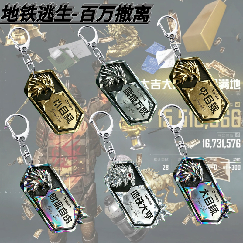 Original Subway Escape Game Big Goal Small Goal Get Rich Nameplate Keychain Game Acrylic Pendant Merchandise Original Subway Escape Game Big Goal Small Goal Get Rich Nameplate Keychain Game Acrylic Pendant Merchandise