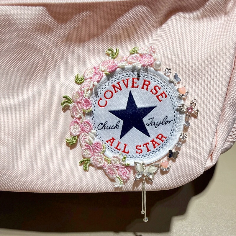 Absolutely Beautiful! Butterfly Converse Backpack Decoration, Earring Accessories, Logo Handmade Embroidery, DIY Backpack, Creative and High Aesthetic Value