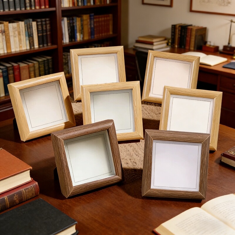 Three-Dimensional Hollow Mini Square Photo Frame Display Stand 4 5 6inch Wooden DIY Photo Light-Up Wall Frame Picture Frame