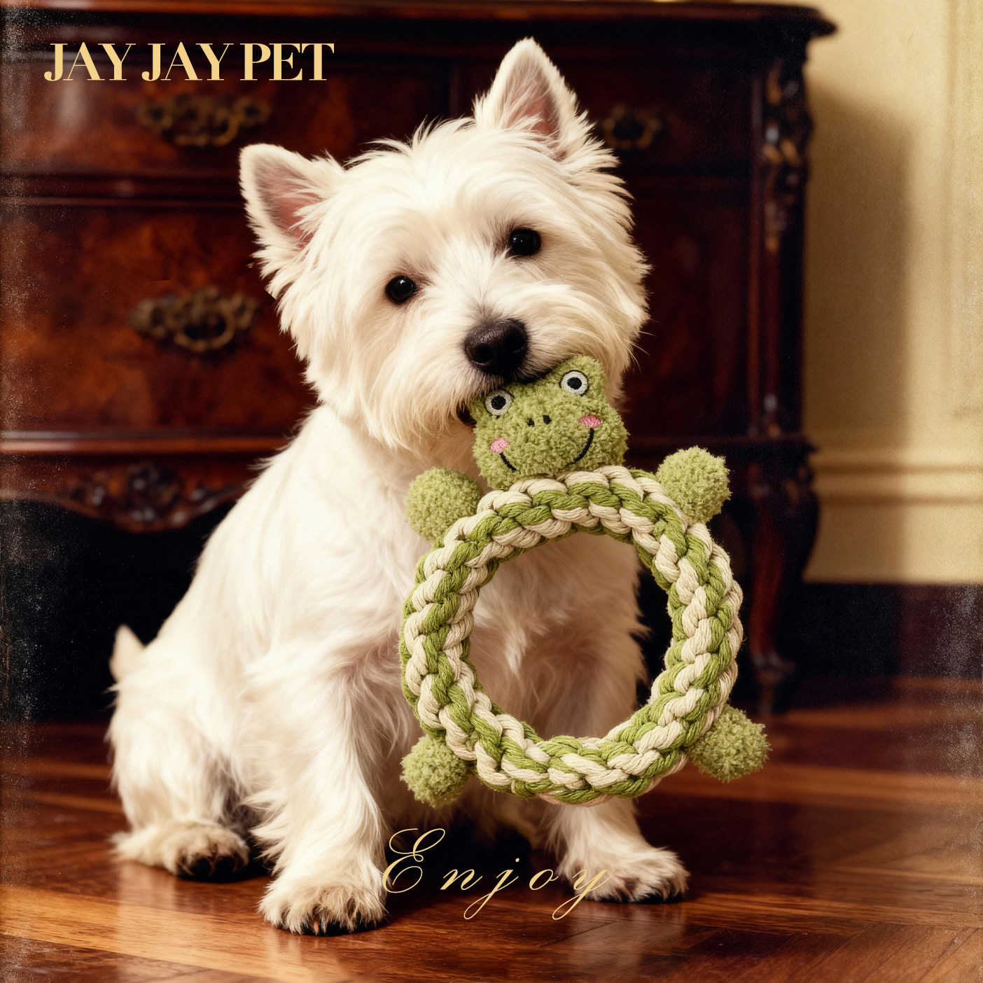 JAYJAYPET杰宠狗狗发声玩具绳结毛绒青蛙甜甜圈小型犬幼犬陪伴