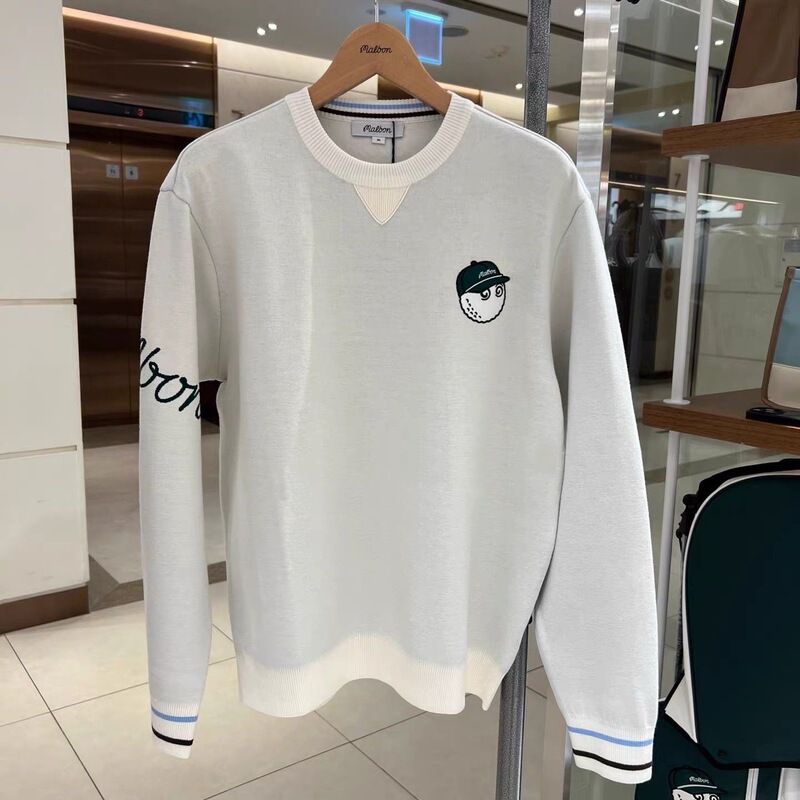 25 Men's Autumn New Golf Apparel Men's Round Neck Long Sleeve Knitwear Versatile Casual Sports Top