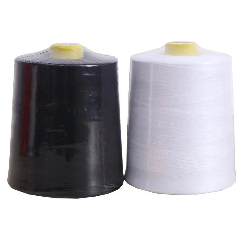 【60 Rolls】8000 Yards Sewing Thread High-Speed White Large Roll Flatbed Sewing Machine 402 Polyester Black Spool
