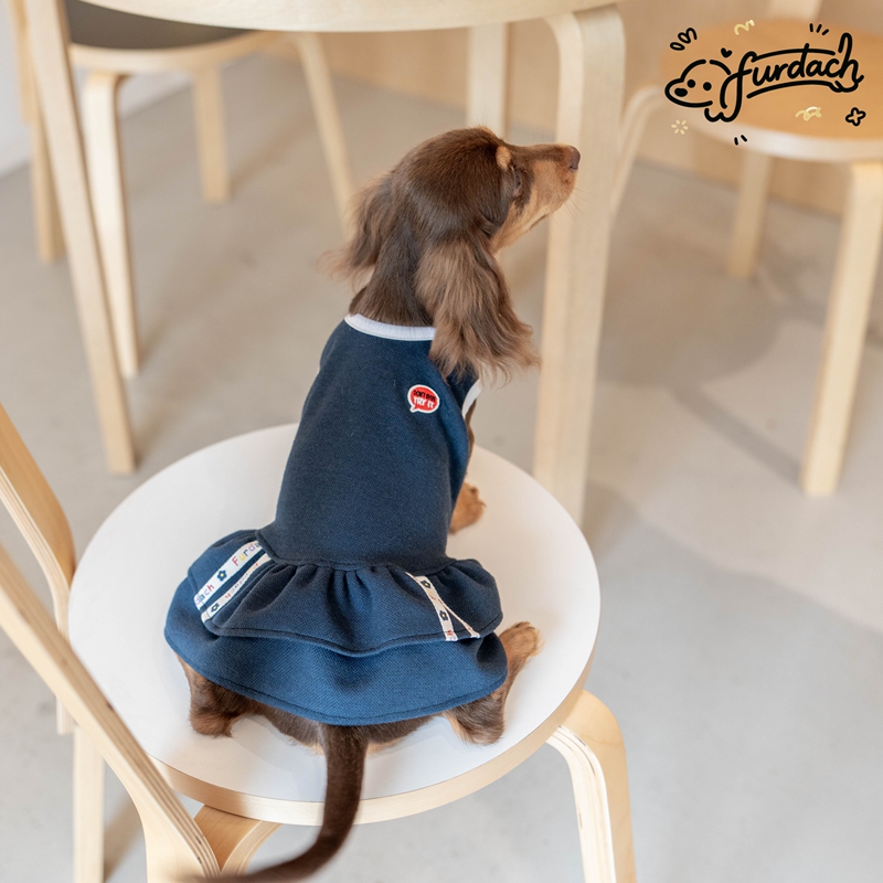 Furdach Dachshund-Specific Clothing Sweatshirt Tennis Shirt T-Shirt Cotton Anti-Static Short-Legged Dog Vest Dress