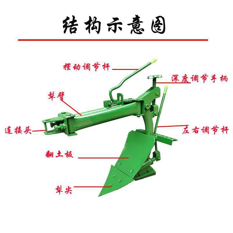 4-8 HP micro tillage flip plow furrow plow double-sided tillage plow buckle half plow