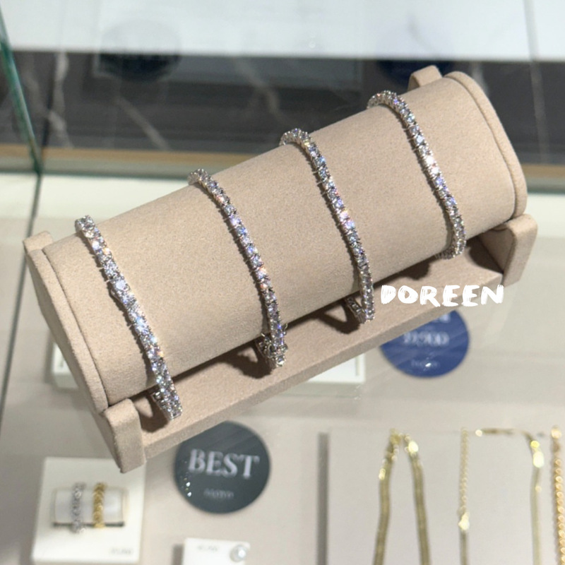 Korean Genuine Lloyd Tennis Bracelet 925 Sterling Silver Zircon Bracelet Blackpink Same Style New Turquoise