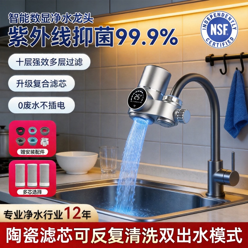 Shiguanglu Water Purifier Faucet Smart Household Tap Water Anti-Scaling Ceramic Detachable and Washable Faucet Filter Shiguanglu Water Purifier Faucet Smart Household Tap Water Anti-Scaling Ceramic Detachable and Washable Faucet Filter