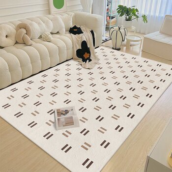 Retro living room carpet, bedroom bedside blanket, new cream wabi-sabi style coffee table blanket, study floor mat, advanced
