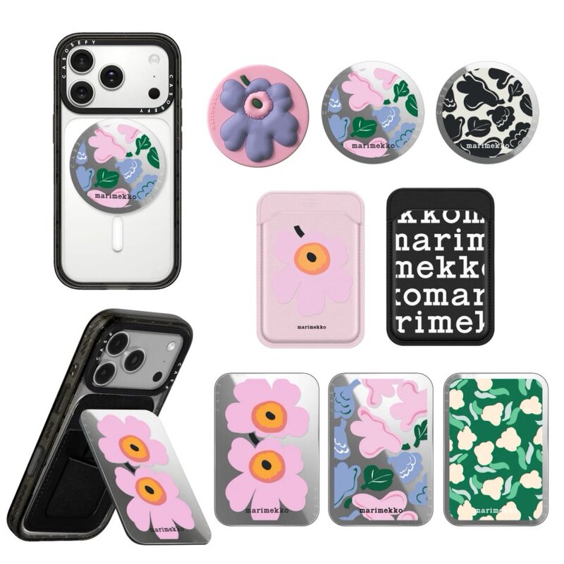 Marimekko Floral Print Magnetic Phone Holder Card Holder Magsafe Mirror Compatible with Apple Marimekko Floral Print Magnetic Phone Holder Card Holder Magsafe Mirror Compatible with Apple