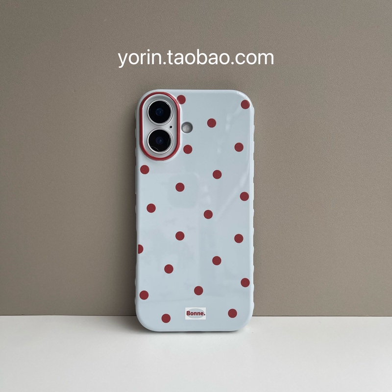 Ins Contrasting Color Polka Dot Simple Iphone16 Suitable for Apple 17Pro Max Mobile Phone Case 13 Soft Case 14 Creative 15 Ins Contrasting Color Polka Dot Simple Iphone16 Suitable for Apple 17Pro Max Mobile Phone Case 13 Soft Case 14 Creative 15