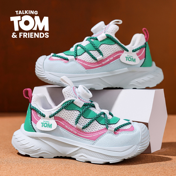 Tom Cat Children's Shoes Autumn New Model for Older Children, Breathable Mesh Hiking Shoes for Boys and Girls, Non-Slip and Wear-Resistant Casual Shoes