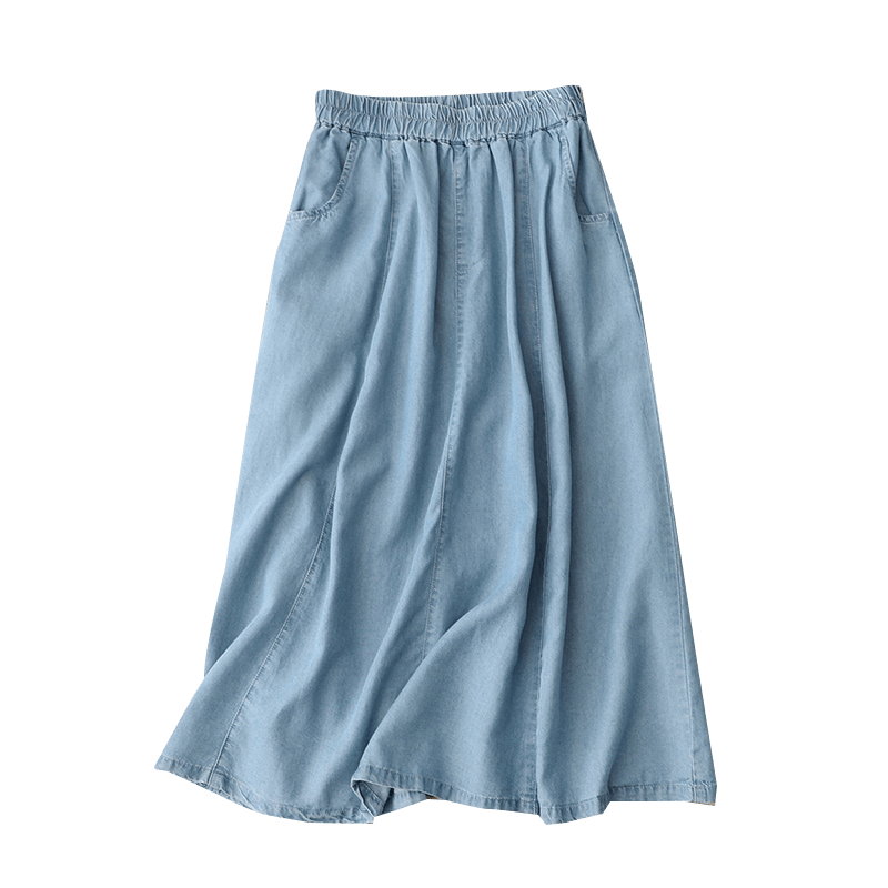 Thin loose, slim casual over-knee skirt