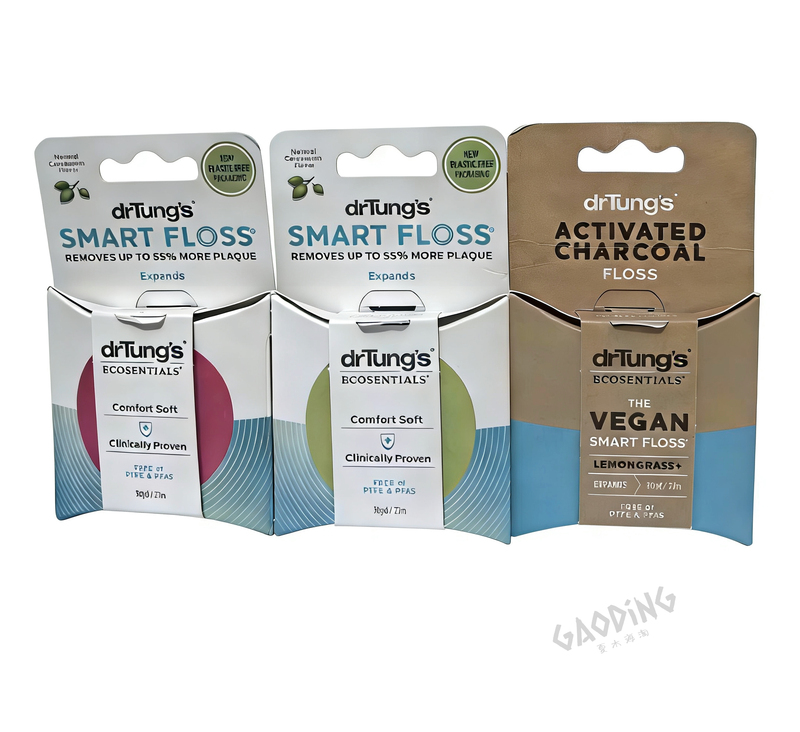 Dr. Tungs Smart Dental Floss from the Usa for Cleaning between Teeth, Oral Plant-Based Beeswax Dental Floss, Flat Dental Floss with Cardamom Flavor