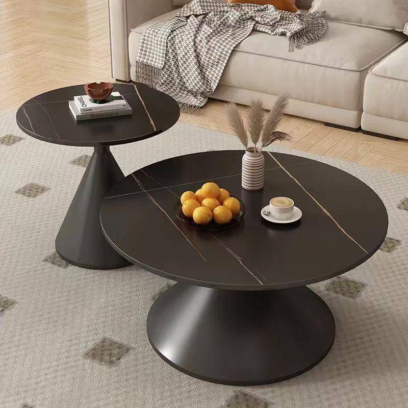 Cream style hot style Internet celebrity living room tea table DVD table round rock home small B&B board coffee table table modern