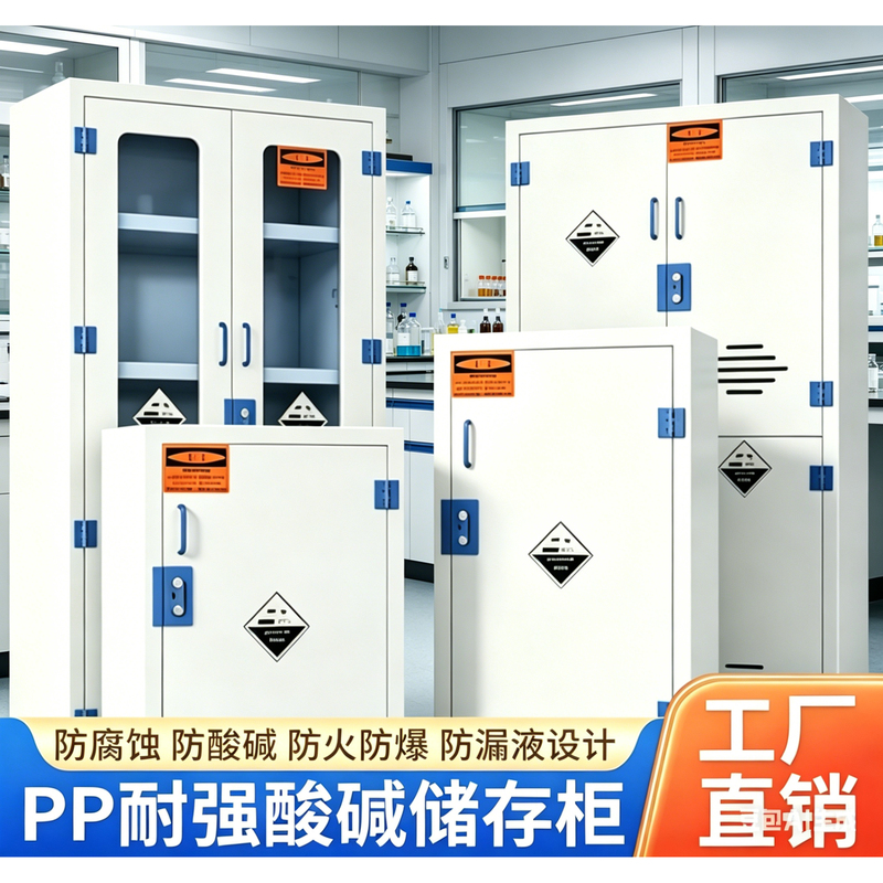 Pp Reagent Cabinet, Laboratory Utensil Cabinet, Hazardous Chemical Cabinet, Double-Lock Corrosion-Resistant Pp Acid-Alkali Cabinet