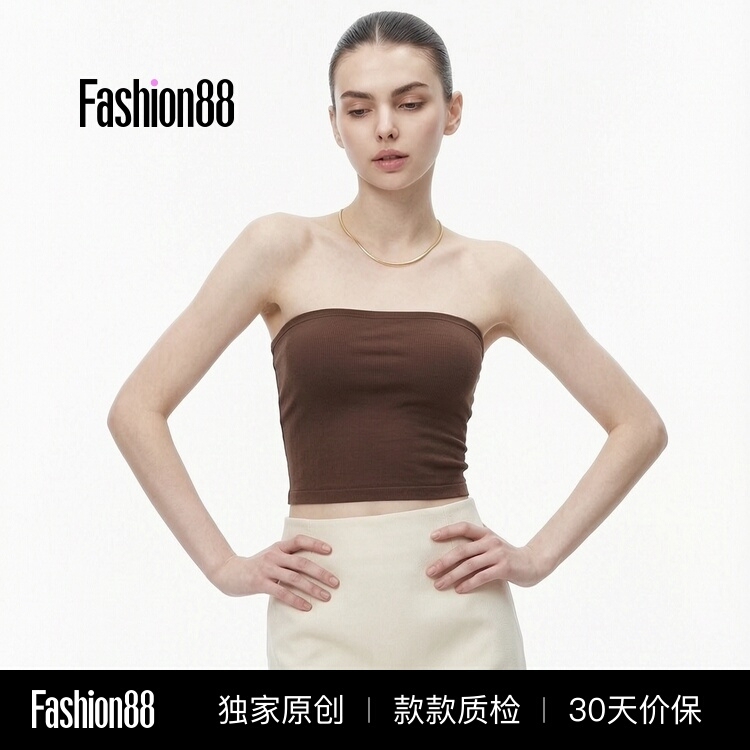 6Am Summer Simple Sexy Tube Top with Chest Pads, High Elasticity, Beautiful Back Design, Elastic Shapewear Base Layer for Women 6Am Summer Simple Sexy Tube Top with Chest Pads, High Elasticity, Beautiful Back Design, Elastic Shapewear Base Layer for Women