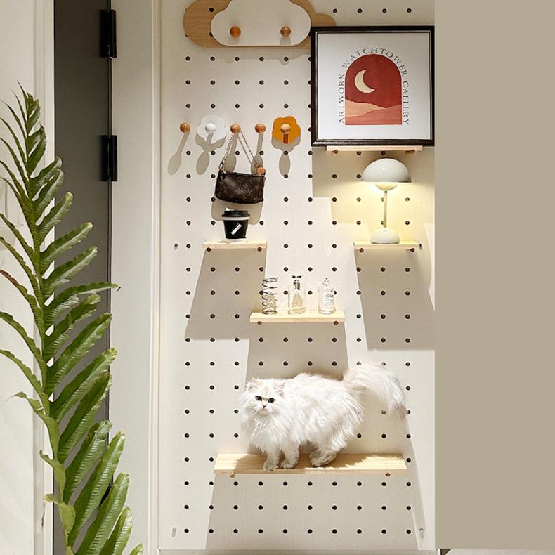 Spot cloud storage rack black hole hole board closed hole hole board hanging hanger wood flower display storage wall against the wall