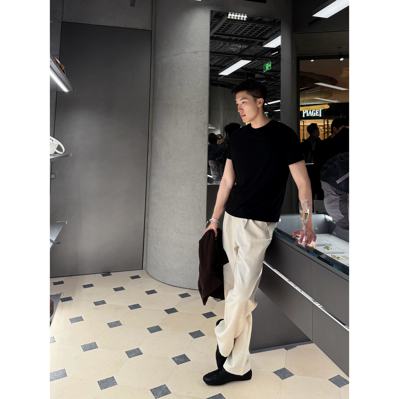 Chear [French Normandy Linen] Summer Thin Loose Elegant Breathable Straight Casual Pants