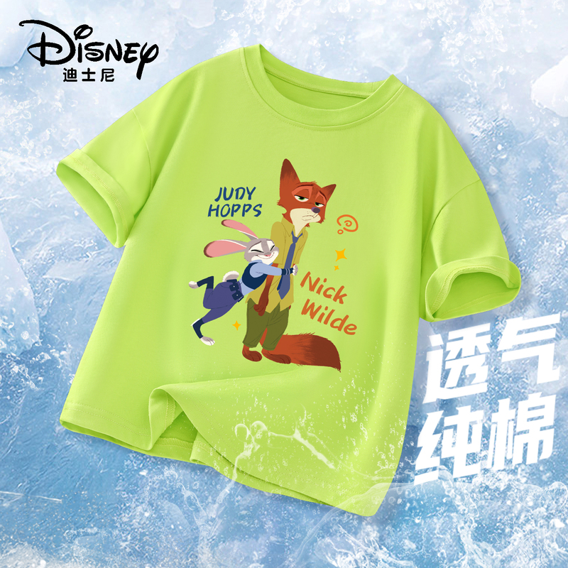 Disney Zootopia Collaboration Boys' Short-Sleeve T-Shirt Summer 2026 New Pure Cotton Judy Nick Summer Outfit Disney Zootopia Collaboration Boys' Short-Sleeve T-Shirt Summer 2026 New Pure Cotton Judy Nick Summer Outfit