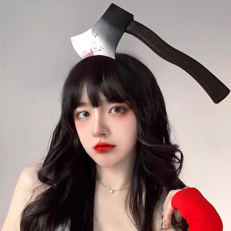 Halloween headbands, prank props, scary and funny photo props, party props, realistic axes and kitchen knives