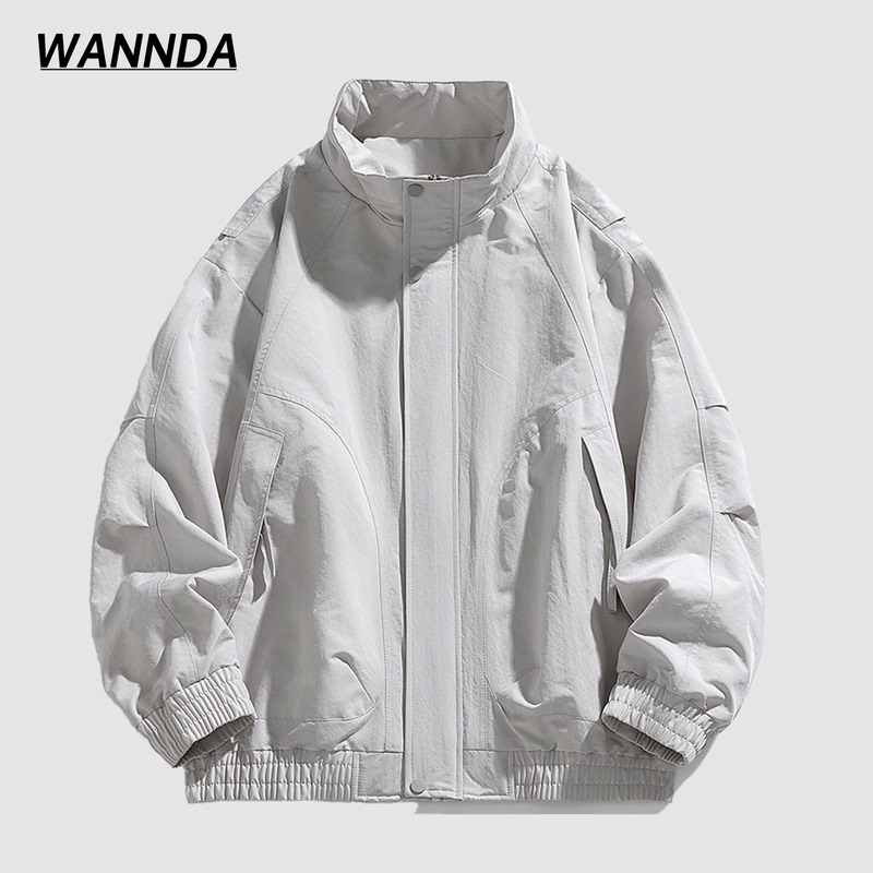 Workwear Style Stand Collar Loose Jacket for Men 2026 Autumn New Versatile Casual Solid Color Coat Fashion Simple Top Workwear Style Stand Collar Loose Jacket for Men 2026 Autumn New Versatile Casual Solid Color Coat Fashion Simple Top