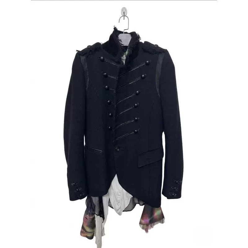 Independent Ifsixwasnine Visual Style Napoleon Thin Wool Shoulder Pad Suit Dark Avant-Garde Design Jacket Independent Ifsixwasnine Visual Style Napoleon Thin Wool Shoulder Pad Suit Dark Avant-Garde Design Jacket
