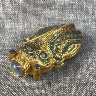 Cicada snuff bottle with spoon handle antique old snuff set accessories snuff bottle decorative crafts ornaments