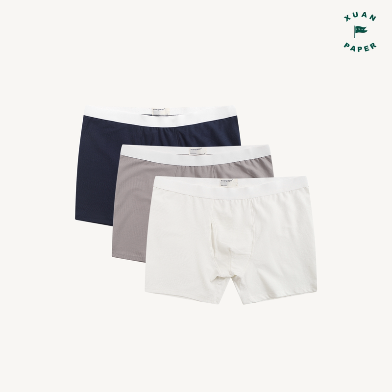 Xuanpaper Paper Gauze Fabric, Dry and Breathable Men's Underwear, Solid Color Antibacterial Boxer Briefs Xuanpaper Paper Gauze Fabric, Dry and Breathable Men's Underwear, Solid Color Antibacterial Boxer Briefs