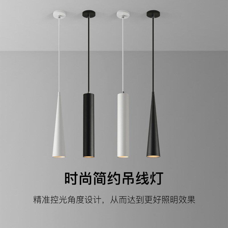 Hotel bar small chandelier led long tube cylindrical chandelier tapered modern 12w bedside bedroom chandelier