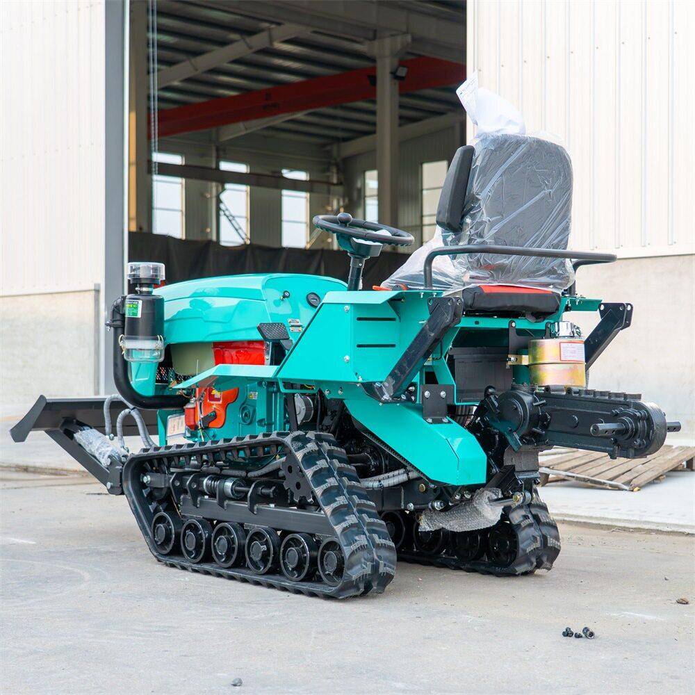 Crawler dual-purpose tractor rides on the rotary tiller for cultivated land, the rotary tiller, the water and drought machine, the agricultural mini-tiller type, the new four-wheel drive
