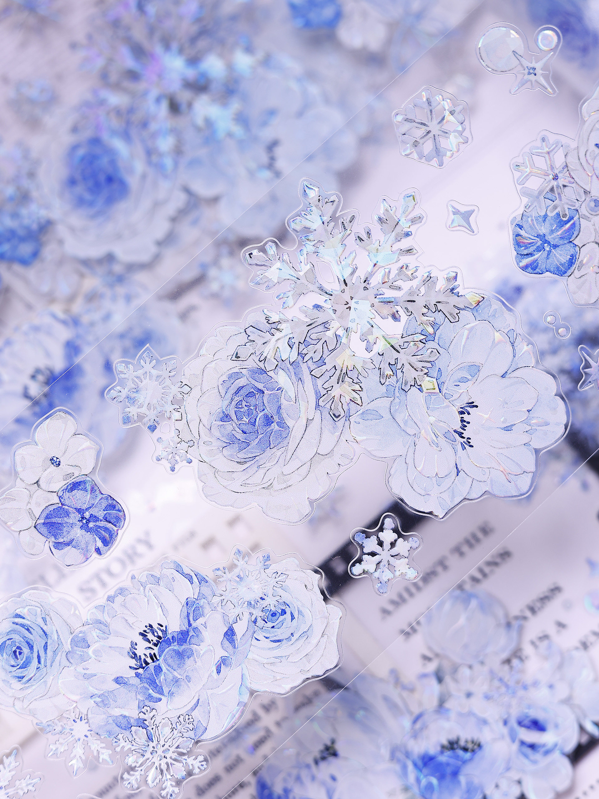 映雪藍 レトロで清らかな雪の結晶 和紙 PET シェルライト型抜き