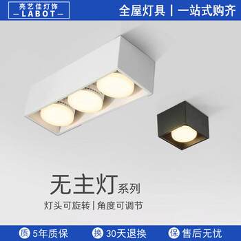 No main light, living room lighting, surface-mounted downlight, square bold light, hallway light, grille light, bedroom ceiling spotlight