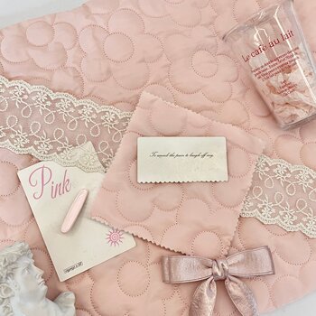 Light pink three-dimensional love stitch quilted fluffy fabric