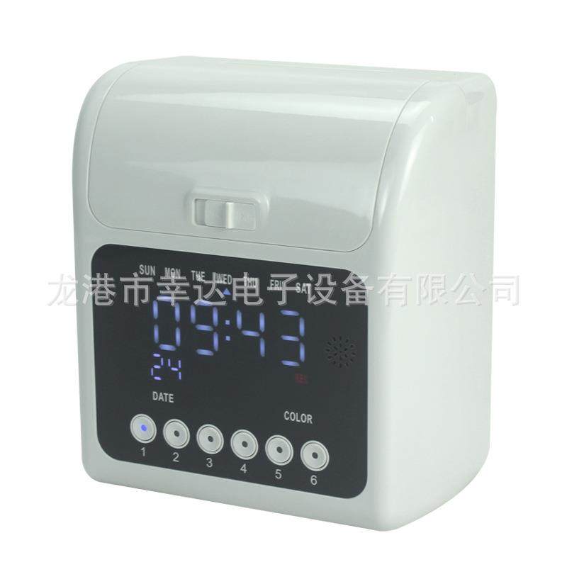 2022 New Punch Clock Built-in Music Ring Password Unlocked Black and Red Two-Color Punch Clock 158L Attendance Machine