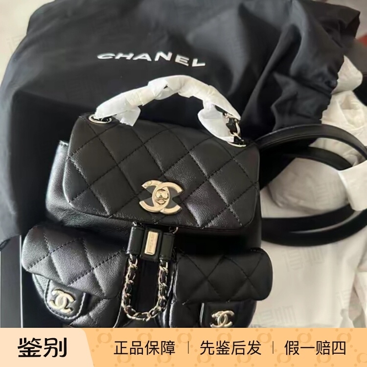 Chanel Duma Small Frog Bag Quilted Pattern Backpack for Women Black Retro Chain Bag in Stock