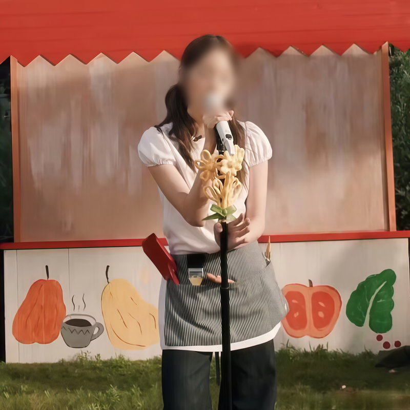 Ouyang Nana's Same Style Farm Kitchen Striped Half Apron Denim Cotton Layered Wrap Skirt Photo Shoot Outfit