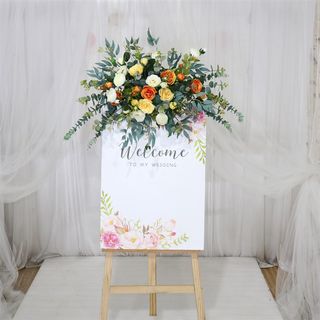 Wedding welcome card simulated flower art wedding props water brand flowers hotel sign decoration flower ornaments door head flowers