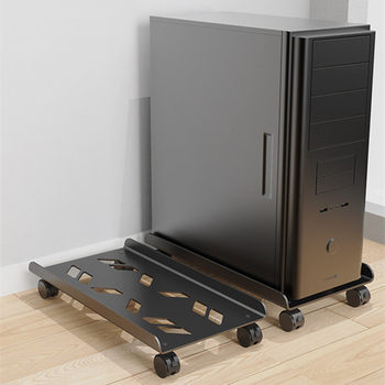 Desktop computer mainframe bracket with universal pulley universal tray rack office under-desk mainframe storage rack