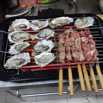 Smokeless barbecue stove pan pot indoor barbecue skewer rack electric barbecue grill barbecue utensils barbecue rack household electric grill