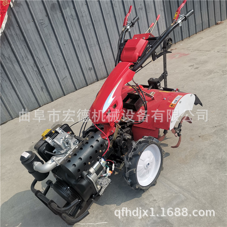 Small agricultural multi-functional rotary tiller Agricultural four-wheel drive micro tiller Agricultural hand-held ditching tillage machine